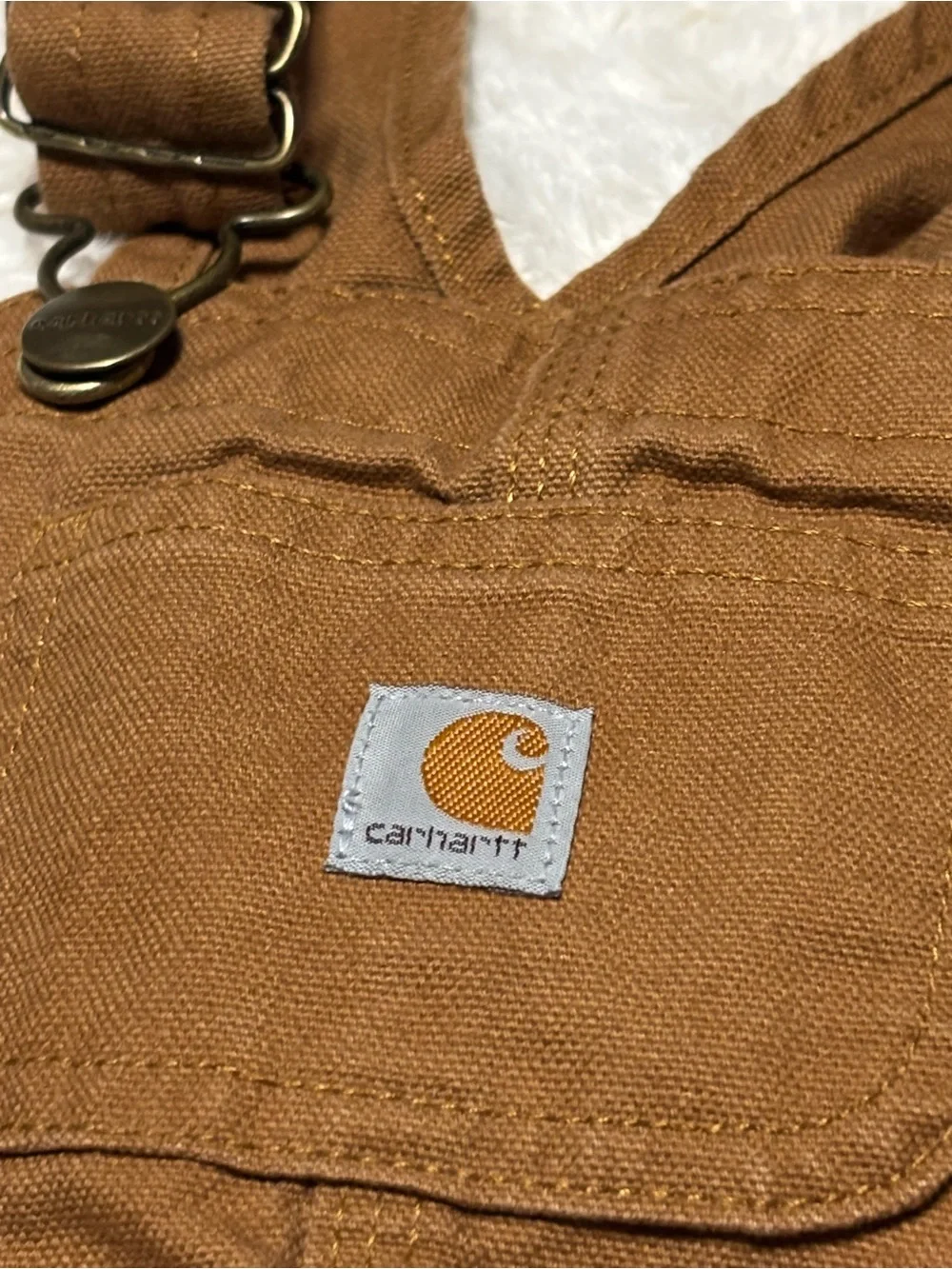 Carhartt Kids Tan/Brown Duck Bib Overalls